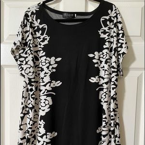 Black with white floral tunic